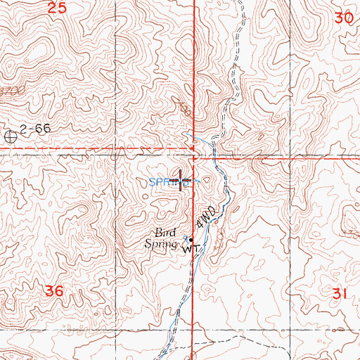 Topographic Map of Bird Spring, CA