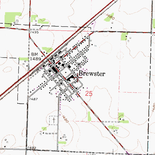 Topographic Map of City of Brewster, MN