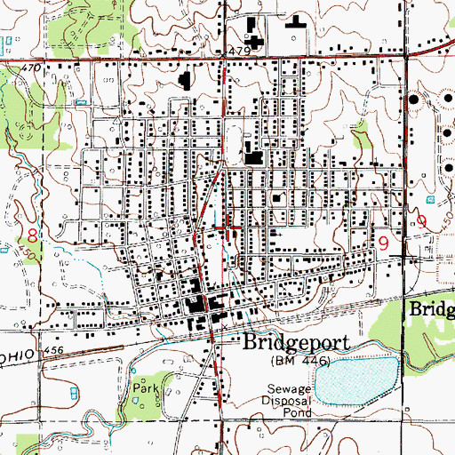 Topographic Map of City of Bridgeport, IL