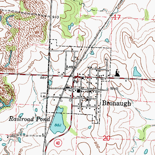Topographic Map of City of Bronaugh, MO