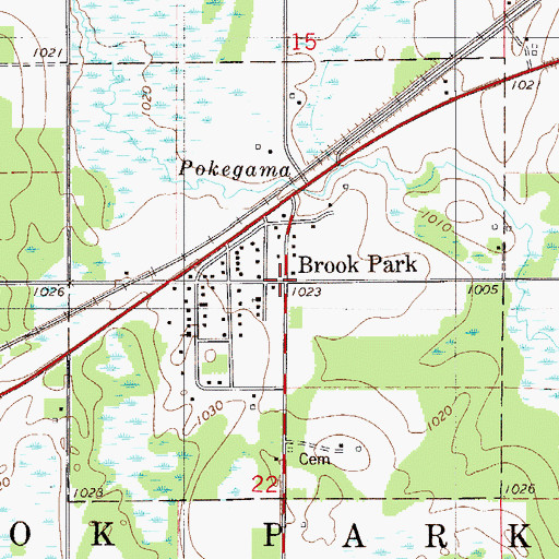 Topographic Map of City of Brook Park, MN