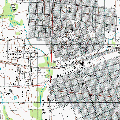 Topographic Map of City of Brookfield, MO