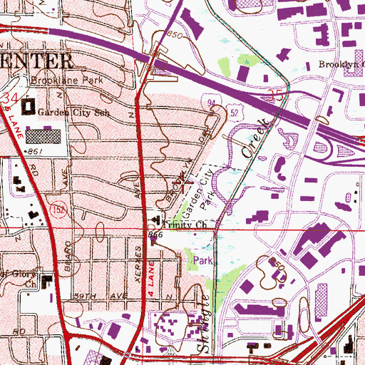 Topographic Map of City of Brooklyn Center, MN