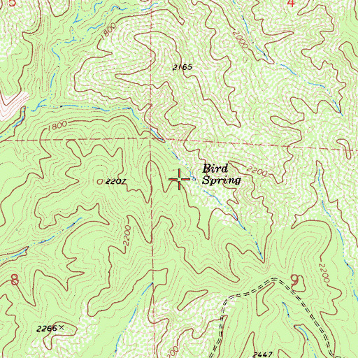 Topographic Map of Bird Spring, CA