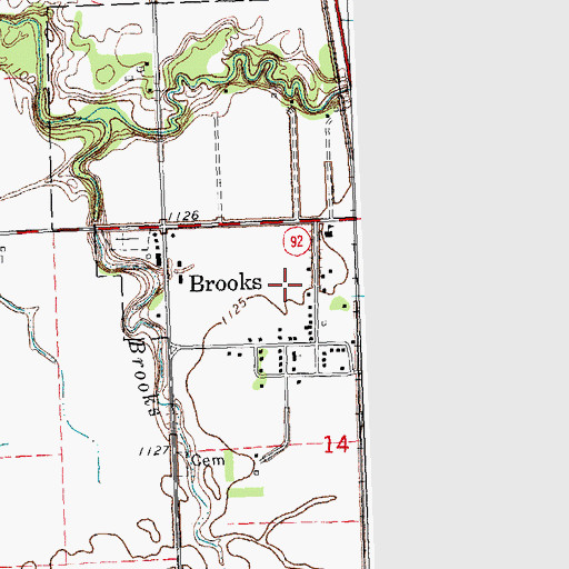 Topographic Map of City of Brooks, MN