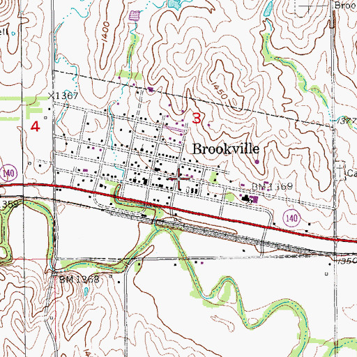 Topographic Map of City of Brookville, KS