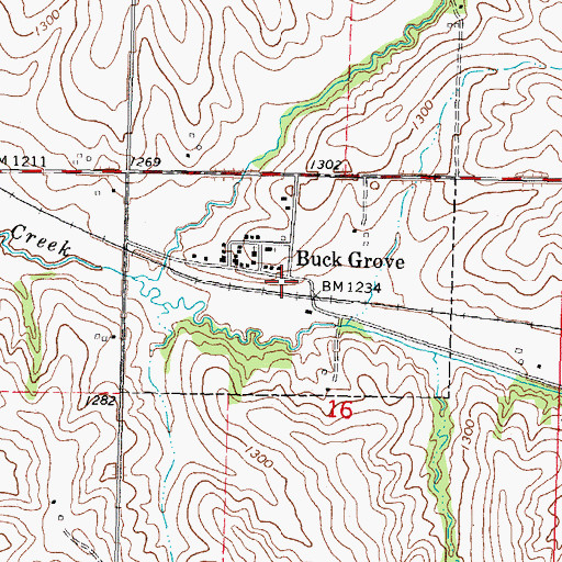 Topographic Map of City of Buck Grove, IA