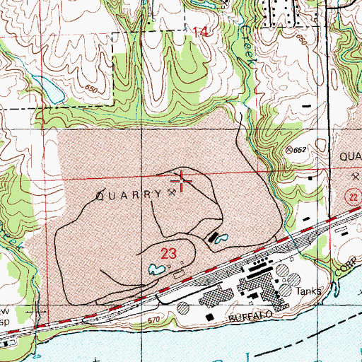 Topographic Map of City of Buffalo, IA