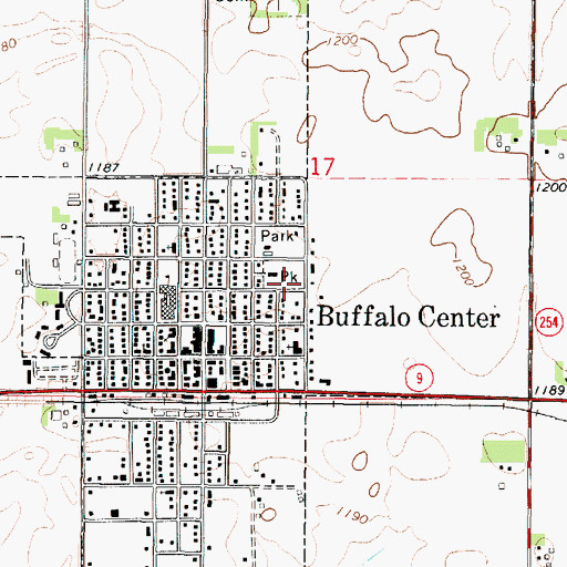 Topographic Map of City of Buffalo Center, IA
