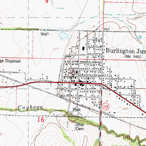 Topographic Map of City of Burlington Junction, MO