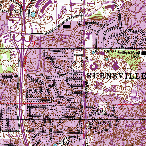Topographic Map of City of Burnsville, MN
