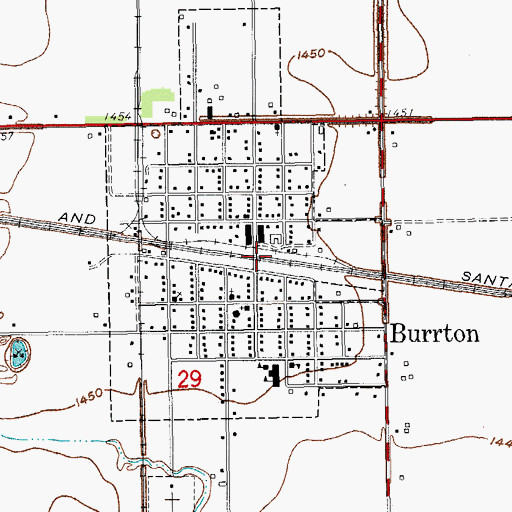 Topographic Map of City of Burrton, KS