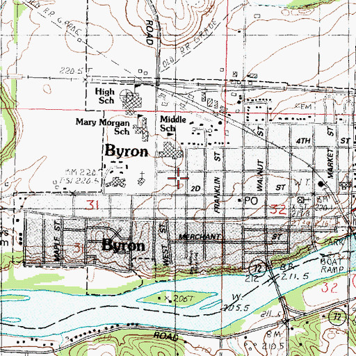 Topographic Map of City of Byron, IL