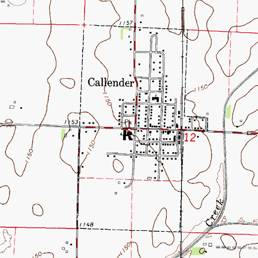 Topographic Map of City of Callender, IA