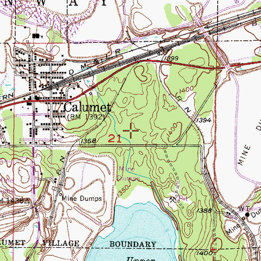 Topographic Map of City of Calumet, MN