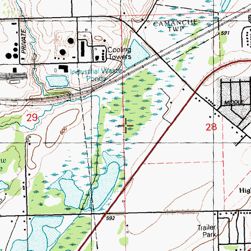Topographic Map of City of Camanche, IA