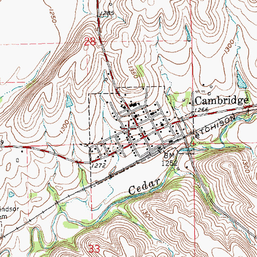 Topographic Map of City of Cambridge, KS