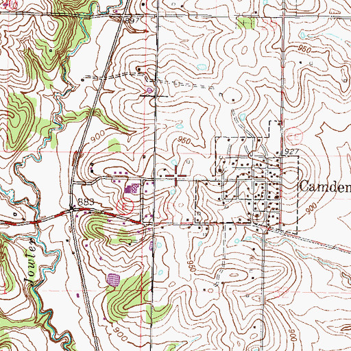 Topographic Map of City of Camden Point, MO