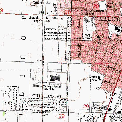 Topographic Map of City of Chillicothe, IL