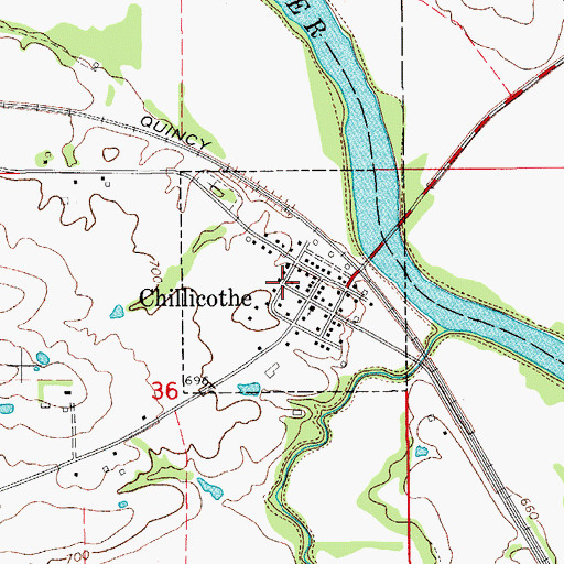 Topographic Map of City of Chillicothe, IA