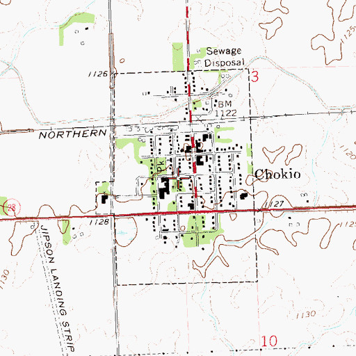 Topographic Map of City of Chokio, MN