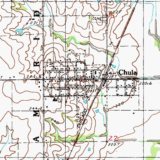 Topographic Map of City of Chula, MO