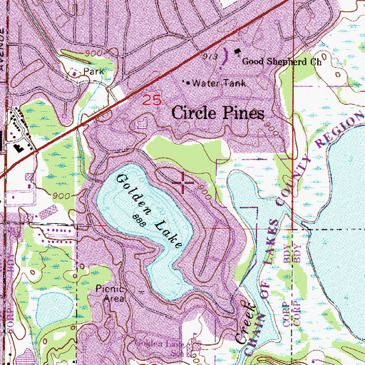 Topographic Map of City of Circle Pines, MN