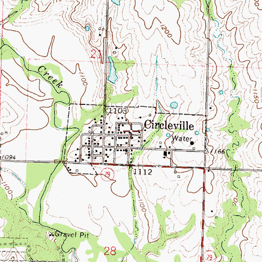 Topographic Map of City of Circleville, KS