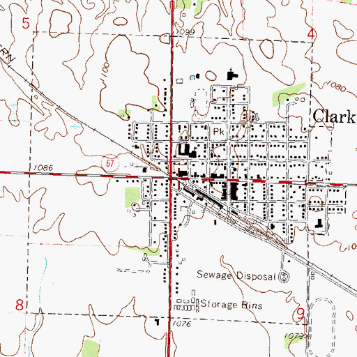 Topographic Map of City of Clarkfield, MN