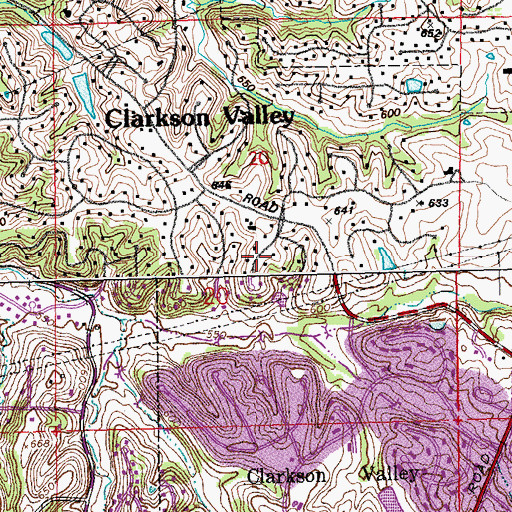 Topographic Map of City of Clarkson Valley, MO