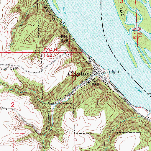 Topographic Map of City of Clayton, IA