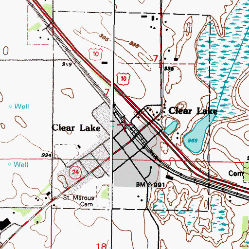 Topographic Map of City of Clear Lake, MN