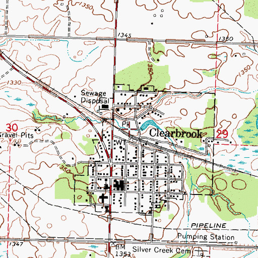Topographic Map of City of Clearbrook, MN