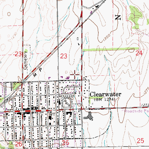 Topographic Map of City of Clearwater, KS