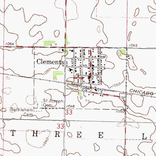 Topographic Map of City of Clements, MN