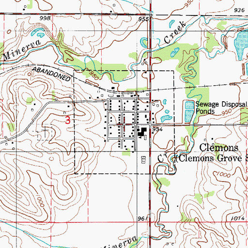 Topographic Map of City of Clemons, IA