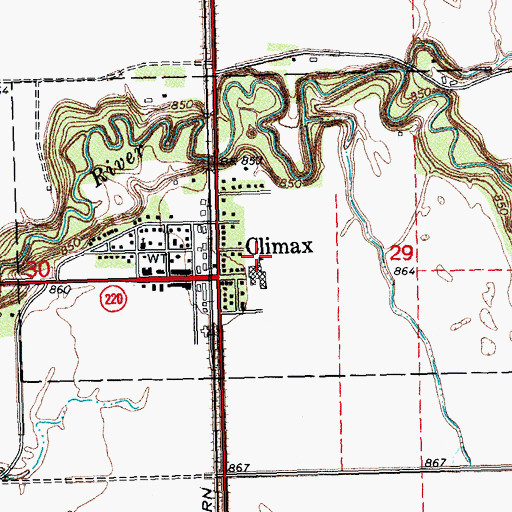 Topographic Map of City of Climax, MN