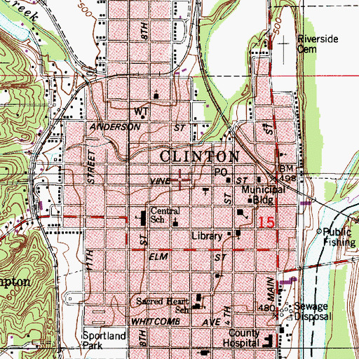 Topographic Map of City of Clinton, IN