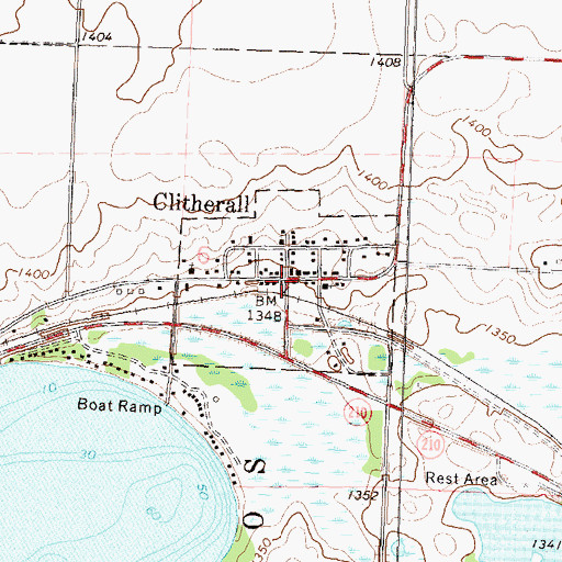 Topographic Map of City of Clitherall, MN