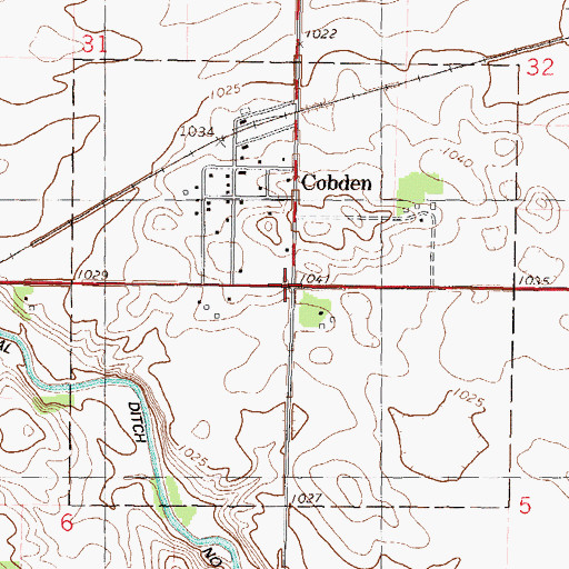 Topographic Map of City of Cobden, MN