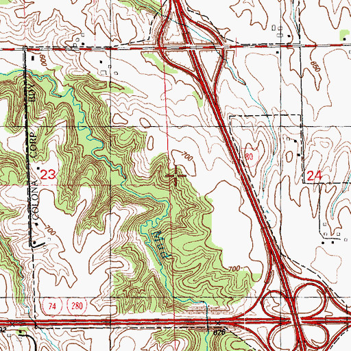 Topographic Map of City of Colona, IL