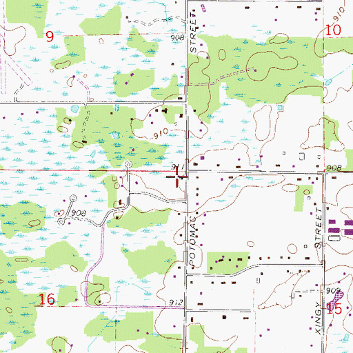 Topographic Map of City of Columbus, MN