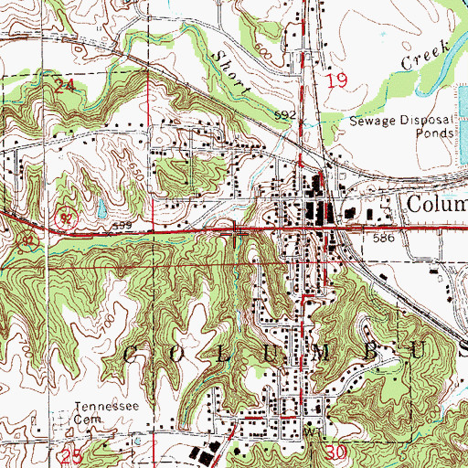 Topographic Map of City of Columbus Junction, IA