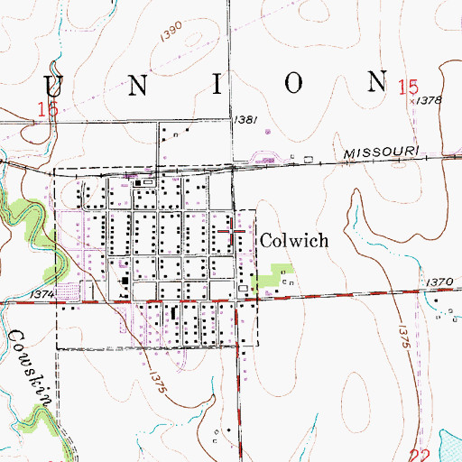 Topographic Map of City of Colwich, KS