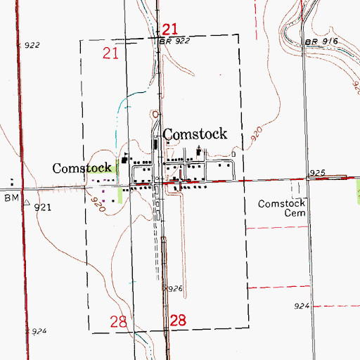 Topographic Map of City of Comstock, MN