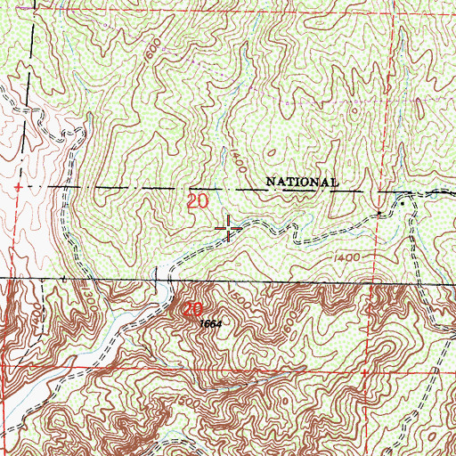 Topographic Map of Bitter Canyon, CA