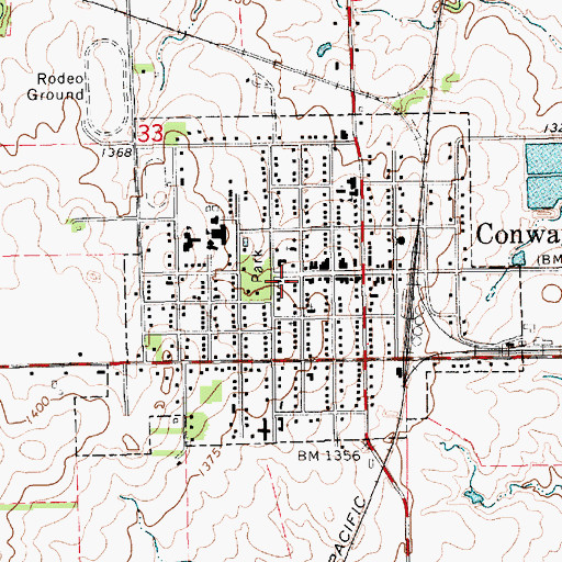Topographic Map of City of Conway Springs, KS