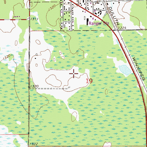 Topographic Map of City of Cook, MN