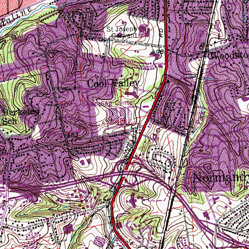 Topographic Map of City of Cool Valley, MO