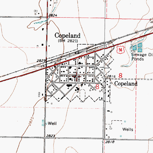 Topographic Map of City of Copeland, KS